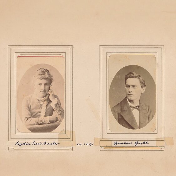 Lydia Leinbacher und Gustav Gull, fotografiert um 1881.