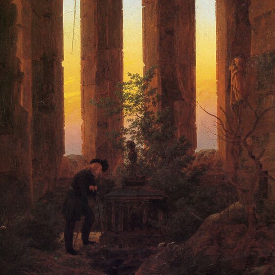 Caspar David Friedrich, Huttens Grab, 1823 (Ausschnitt).