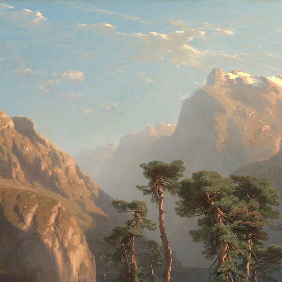 Calames Gefühl für die alpine Natur beeinflusste im 19. Jahrhundert zahlreiche Künstler. Dieses Gemälde der Gegend um den Vierwaldstättersee entstand 1852.