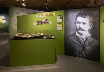 View of the portrait of Karl Krüsi from Appenzell, who emigrated to Sumatra in 1874 to work on his cousin's tobacco plantation.