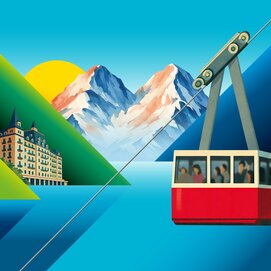 Keyvisual Ausstellung «Tourismus – Reiseziel Schweiz»