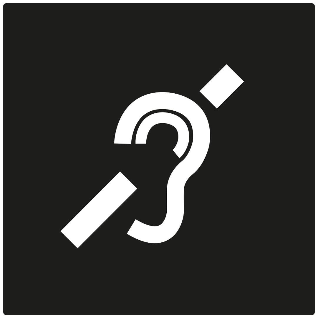 Symbol for people with a hearing impairment