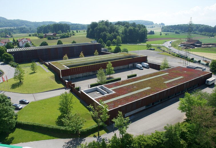 The collection centre in Affoltern am Albis from the air.